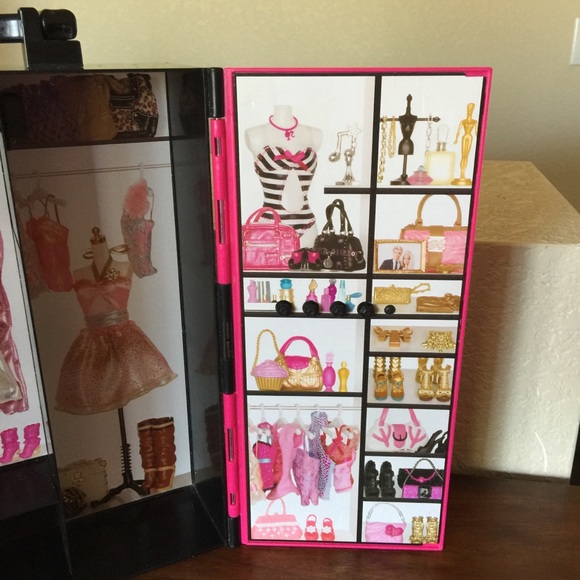2011 Mattel Pink & Black Barbie Doll Wardrobe Case - Picture 6 of 10